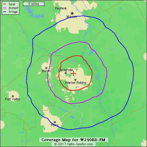 105.9 FM Warner Robins - Coverage Area